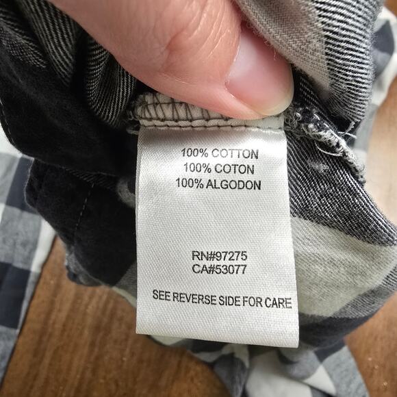 Women's Y2K Fox Black & Gray Flannel Snap Front Long Sleeve Top | Size XS - Picture 10 of 11